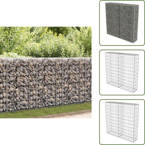 Gaviones galvanizados - vidaXL Muro de gaviones con cubiertas acero galvanizado 100x20x100 cm - Muros de protección