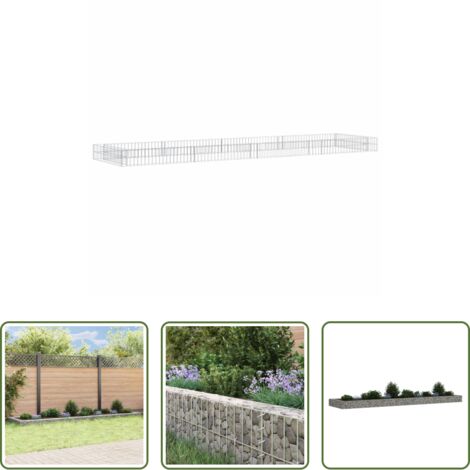 Gaviones para jardín -  Arriate de gaviones de acero 400x100x20 cm
