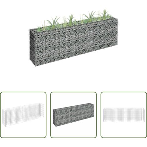 Gaviones para jardín -  Arriate de gaviones de acero galvanizado 180x30x60 cm