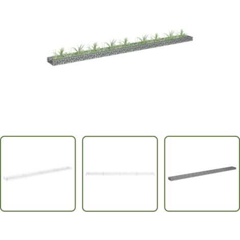 Gaviones para jardín -  Arriate de gaviones de acero galvanizado 360x30x10 cm