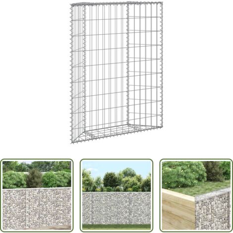 Gaviones para jardín -  Arriate de gaviones de trapecio acero galvanizado 80x20x100 cm