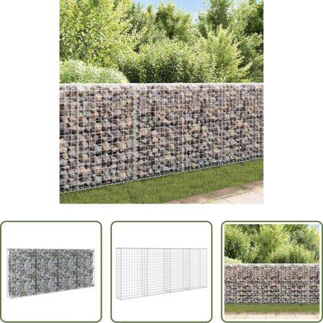 Gaviones para jardín - Muro de gaviones con cubiertas acero galvanizado 200x20x85 cm