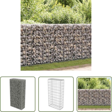 Gaviones para jardín -  Muro de gaviones con cubiertas acero galvanizado 50x20x100 cm