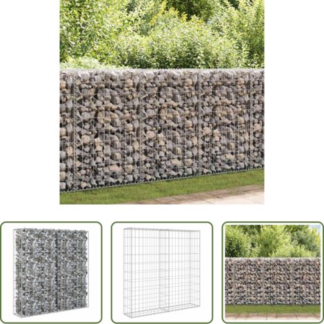 Gaviones para jardín -  Muro de gaviones con cubiertas acero galvanizado 80x20x100 cm