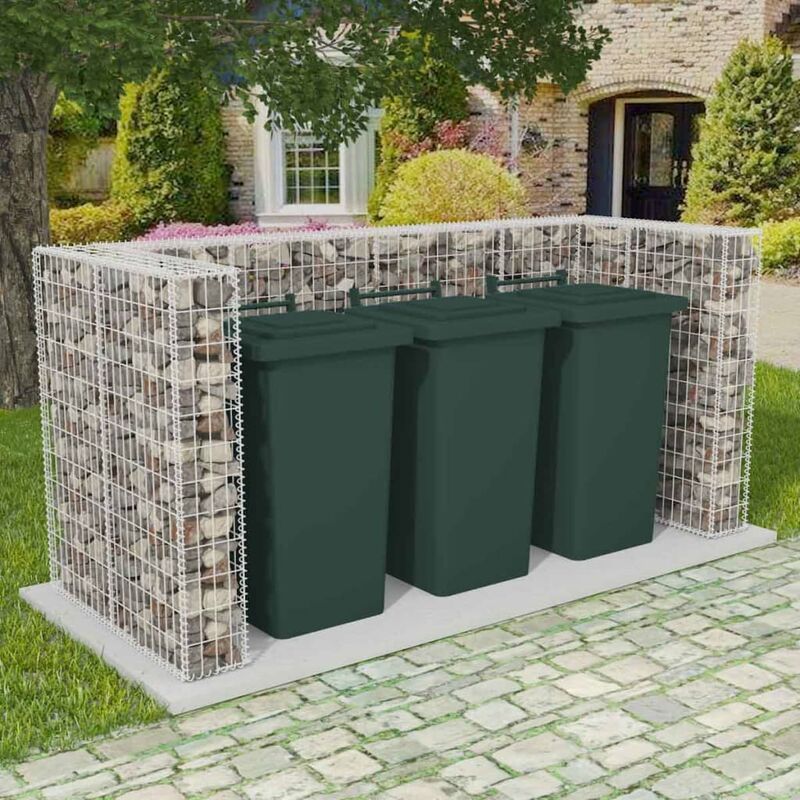 

Youthup - Gaviones para ocultar triple contenedor 250x100x120 cm - Plateado