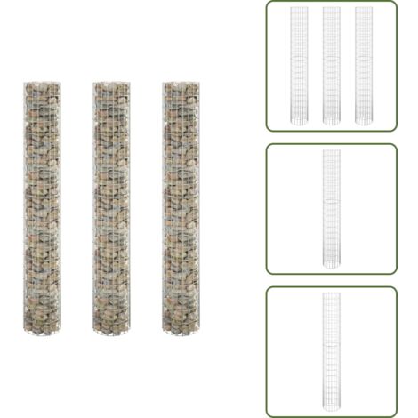 Gaviones para plantas - vidaXL Arriate gaviones circular 3 uds acero galvanizado Ø30x200 cm - Jardinería