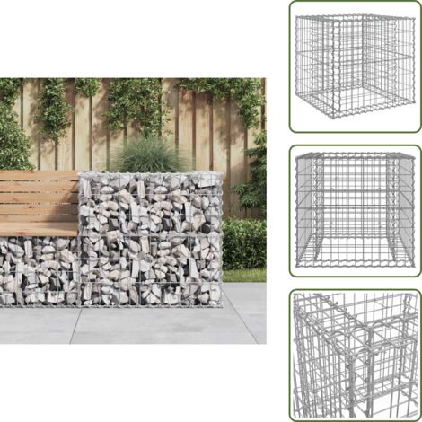 Gaviones para plantas - vidaXL Cesta de gaviones hierro galvanizado color plateado 70x70x65 cm - Gaviones de hierro galvanizado