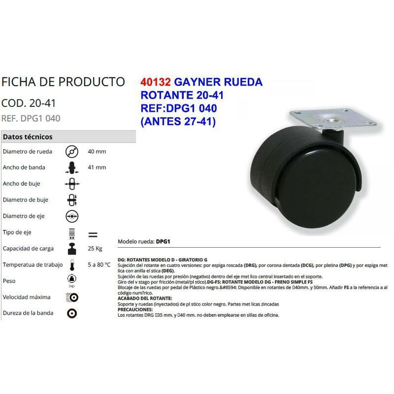

MIBRICOTIENDA gayner rueda 20-41 ref dpg1 040 (antes 27-41)