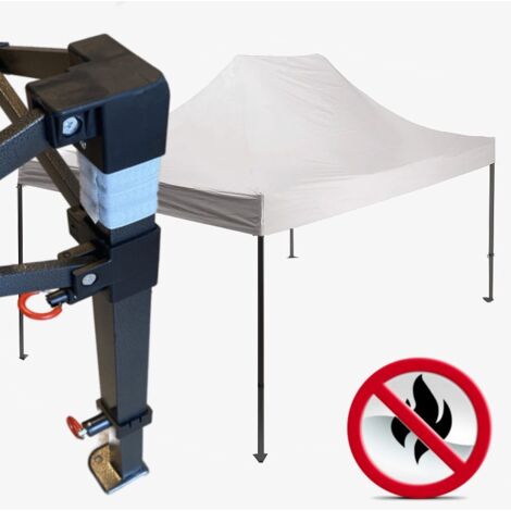 Gazebo 2x3m bianco certificato IGNIFUGO SENZA laterali pieghevole portatile estendibile richiudibile estensibile acciaio per fiere eventi stand chiosco tenda tendone mercato mercatino