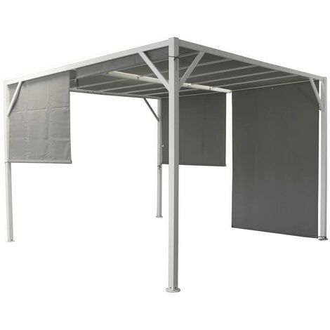 Gazebo 3 x 3 3 x 4 da Giardino in Metallo con Telo Laterale Verdelook Cubo - Formato: 3 x 3 m - Colore: Nero