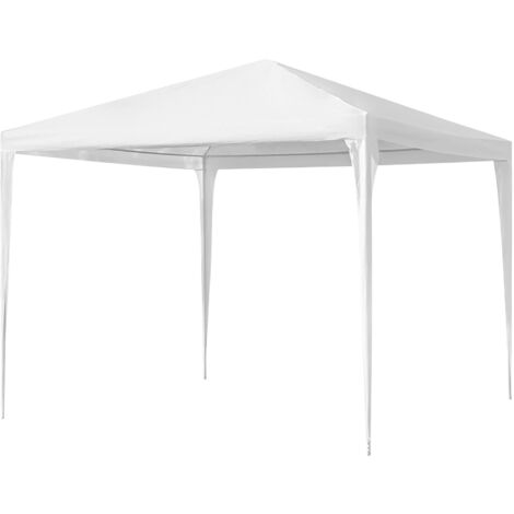Gazebo 3 x 3 M Impermeabile Uv Resistente Struttura Acciaio Antiruggine Colore Bianco Giardino Feste Tendone Padiglione Fiere