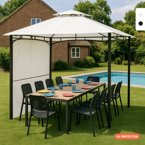 Gazebo 3,3x3,3 Meter Garten Bar Veranda Markt Pagode Antigua uv