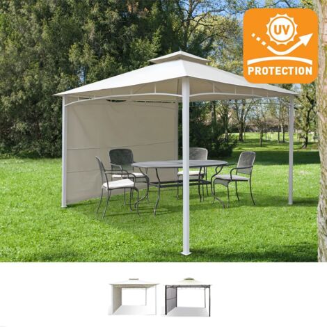 ELIOS PARASOLS Gazebo 3,3x3,3 metri giardino bar veranda mercato pagoda Antigua uv Colore: Bianco