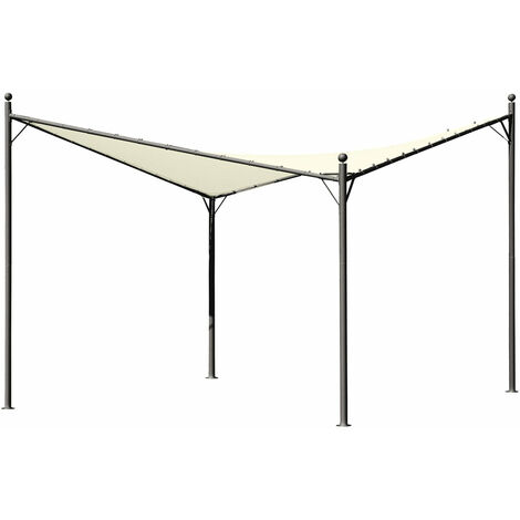 Gazebo 350x350 cm da esterno giardino con struttura in acciaio resistente e copertura irregolare in poliestere Alicante