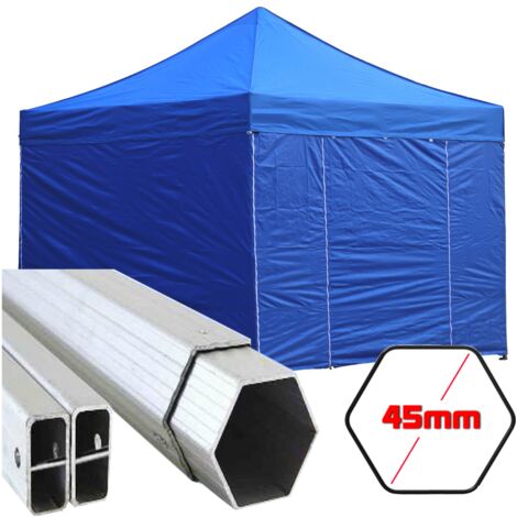 Gazebo 3x3 pieghevole in alluminio esagonale Richiudibile impermeabile 4  pareti