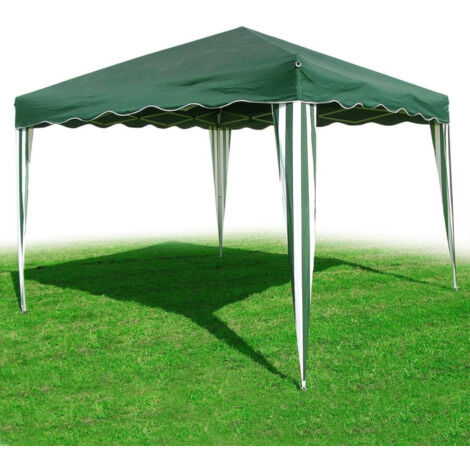Gazebo 3x3 Mt Auvent De Jardin Pliant Fermable Vert Imperméable