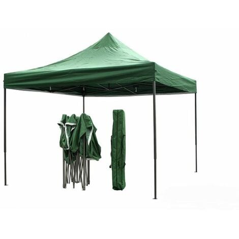 Gazebo richiudibile 3x3 m pieghevole telo verde mimetico 100% impermeabile  9008 - BricoBravo