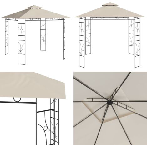 Gazebo 3x3x2,7 m Crema 160 g/m² - Gazebo all'aperto - Gazebo per picnic