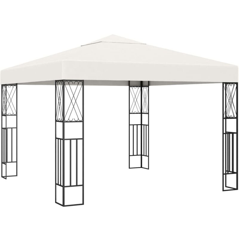 Gazebo 3x3 m Cream Fabric Vidaxl