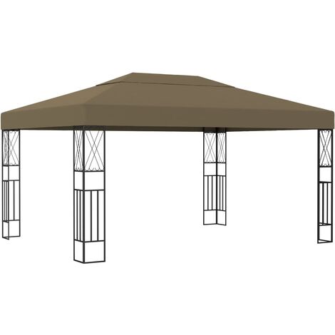 Gazebo 3x4 m Grigio Talpa in Tessuto