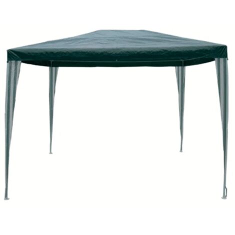 GAZEBO 3X4 MT SMONTABILE METALLO POLIETILENE GIARDINO ESTERNO VERDE BIANCO