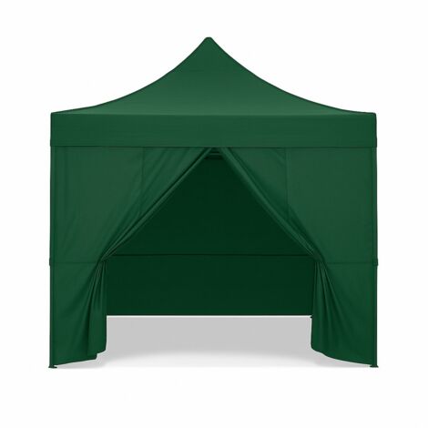 Gazebo 3x4,5 completo colore verde con 4 pareti laterali e chiusura
