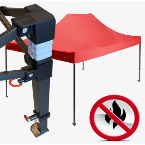 Gazebo 3x4,5m rosso certificato IGNIFUGO SENZA laterali pieghevole portatile estendibile richiudibile estensibile acciaio per fiere eventi stand chiosco tenda tendone mercato mercatino