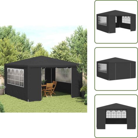 Gazebo 4x4 m - vidaXL Gazebo Professionale con Pareti 4x4 m Antracite 90 g/m² - Gazebo con pareti