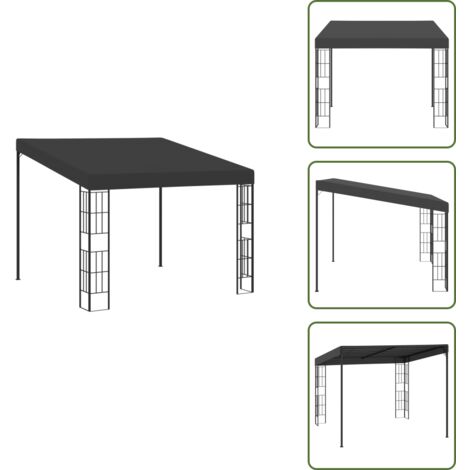 Gazebo a Parete 3x3 m Antracite in Tessuto