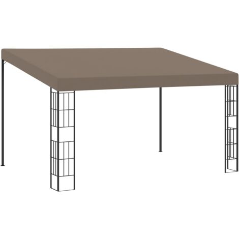 Gazebo a Parete 3x4 m Crema in Tessuto