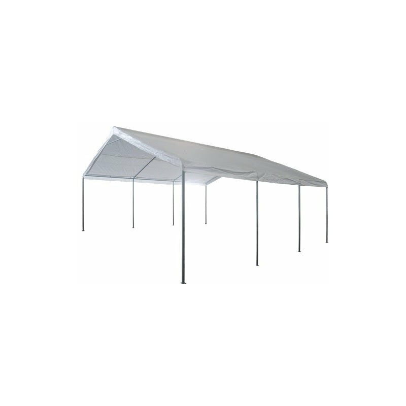 Gazebo 6x6 mt carport tendone percheggio per auto in acciaio con telo in polipropilene Car Park Twin