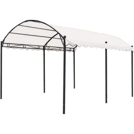 GAZEBO ACCIAIO CARPORT DA GIARDINO MT 3X4 TELO POLIESTERE BIANCO (39676)