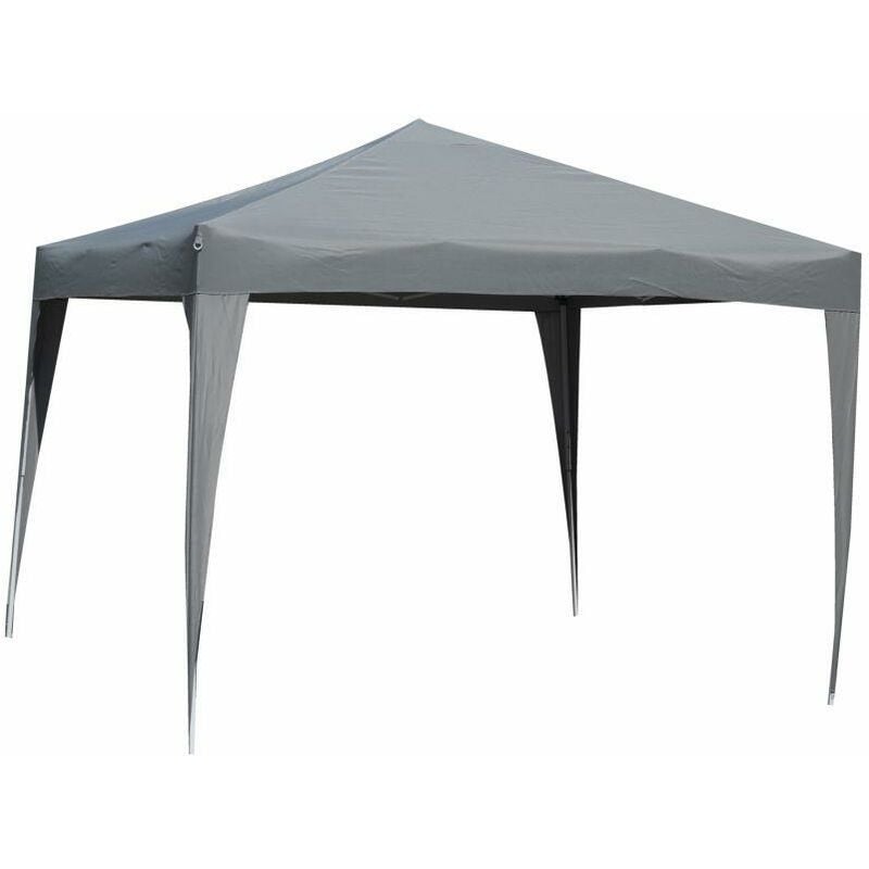 Gazebo acier Arizona 3x3m automatique gris polyester 160gr/m2