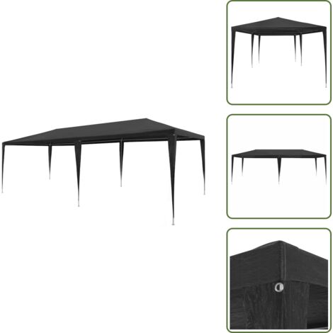 Gazebo all'aperto - vidaXL Tenda per Feste 3x6 m in PE Antracite - Tenda all'aperto