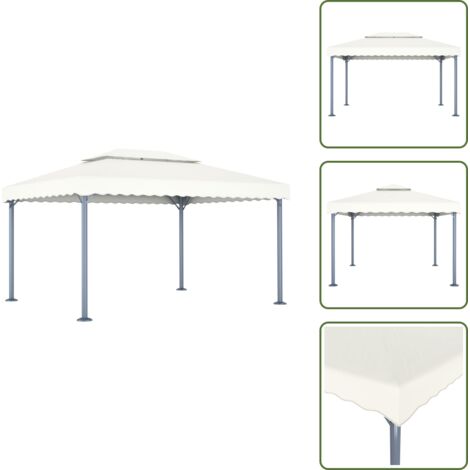 Gazebo alluminio anti-UV - vidaXL Gazebo 400x300 cm Crema Alluminio - Gazebo alluminio per eventi all'aperto