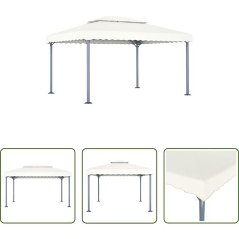 Gazebo alluminio e acciaio -  Gazebo 400x300 cm Crema Alluminio