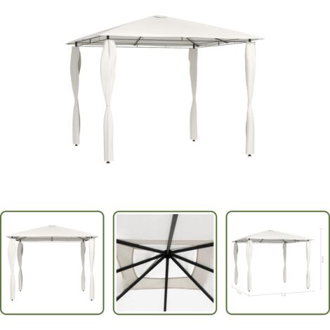 Gazebo amici -  Gazebo con Montanti Rivestiti 3x3x2,6 m Crema 160 g/m²