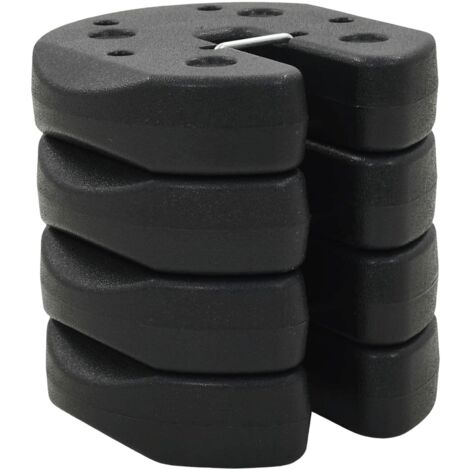 Gazebo Anchor Weight Set of 4 Black Rounded PE Material Filled Cement Waterproof