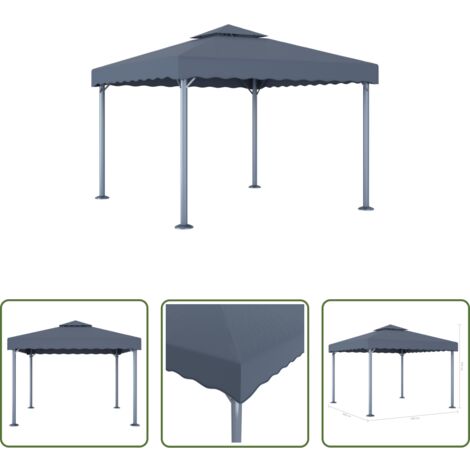 Gazebo antracite -  Gazebo 300x300 cm Antracite Alluminio