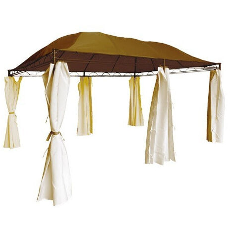 Gazebo Barbados in acciaio con telo superiore e laterali 4x3M per esterno Garden Deluxe Collection
