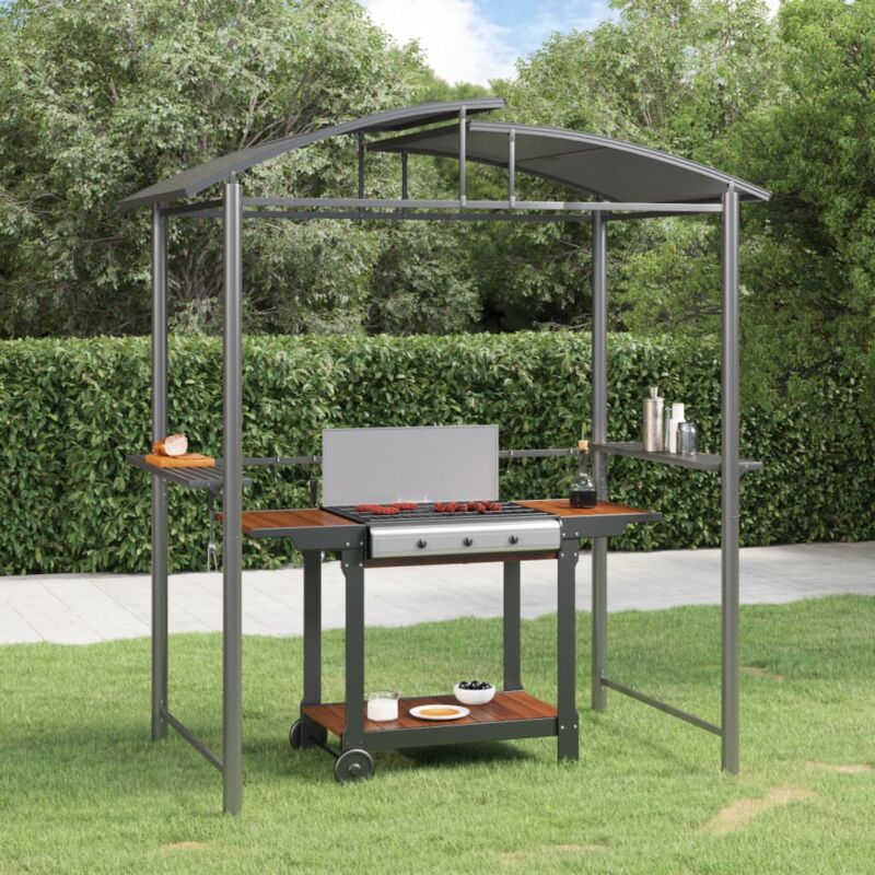 Vidaxl - Gazebo bbq et étagères latérales anthracite 210x114x230cm acier