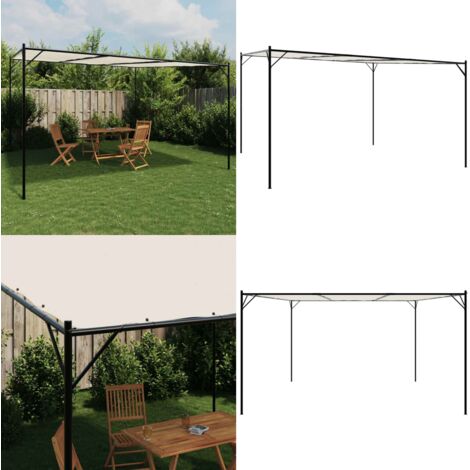 Gazebo Bianco 4x4 m 180 g/m² Tessuto e Acciaio - Tenda esterna - Gazebo 4x4 m