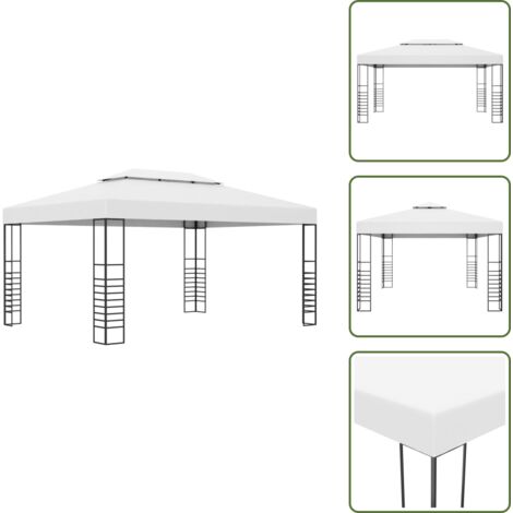 Gazebo bianco - vidaXL Gazebo da Giardino in Acciaio Verniciato 4x3x2,7 m Bianco - Gazebo per eventi