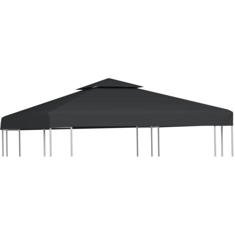 Gazebo Canopy Dark Grey Polyester with PVC coating 3x3m vidaXL