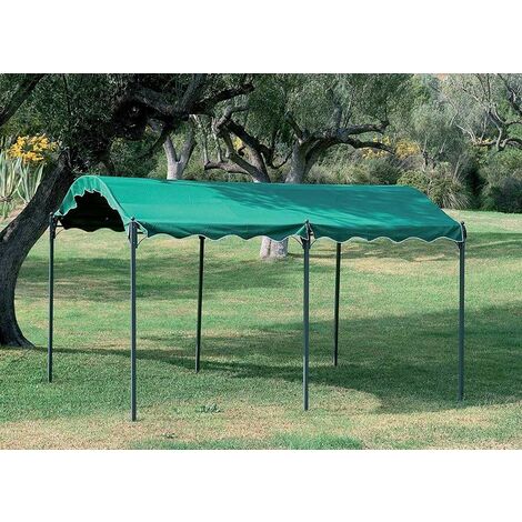 I GIARDINI DEL RE Gazebo car port auto in acciaio top colore verde mt.3x4 - Salone