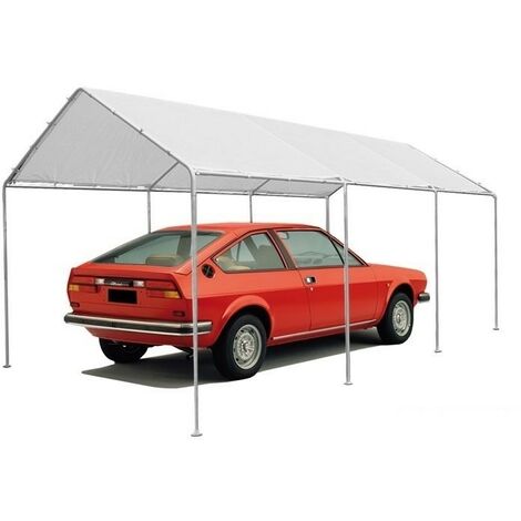 Gazebo car port mt.3x6 in acciaio con top 140gr/mq arredo giardino - Fraschetti