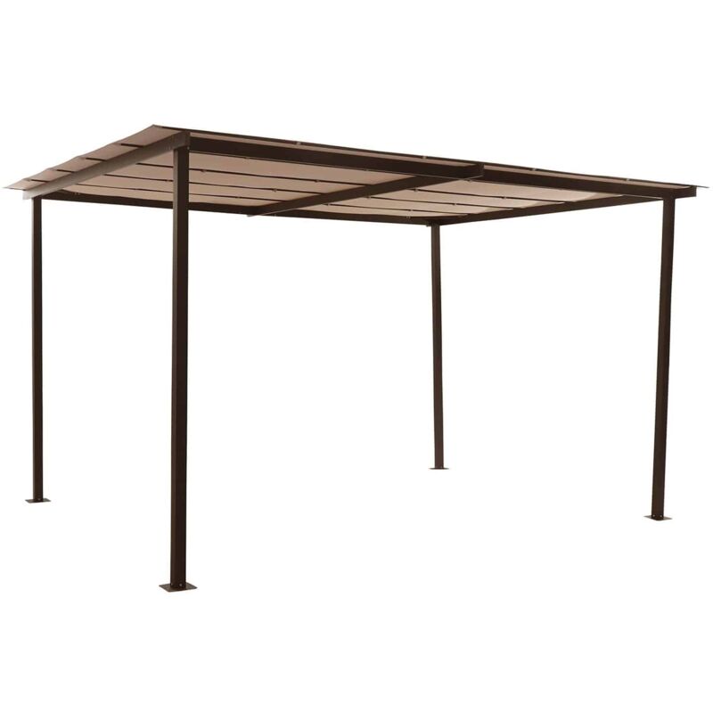 

Pérgola de Exterior Verona Acero con Toldo Fijo 400x300x226 cm - chillvert