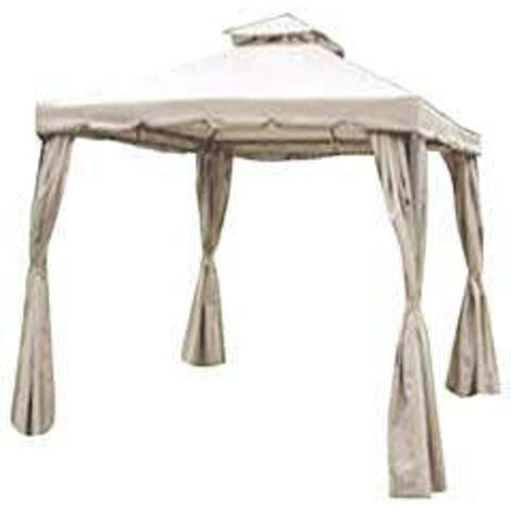 Gazebo con chiusure laterali - cm 300x300x2/2,6h - colore beige