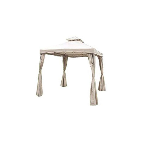 Gazebo con chiusure laterali - cm 300x300x2/2,6h - colore beige