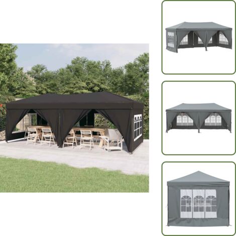 Gazebo con pareti laterali - vidaXL Tenda per Feste Pieghevole con Pareti Laterali Antracite 3x6 m - Tenda per picnic